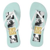 Creëer Your Own Wedding Photo Collage Monogram Teenslippers (Voetbed)