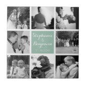Creëer Your Own Wedding Photo Collage Monogram Tegeltje (Voorkant)