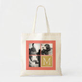 Creëer Your Own Wedding Photo Collage Monogram Tote Bag (Voorkant)