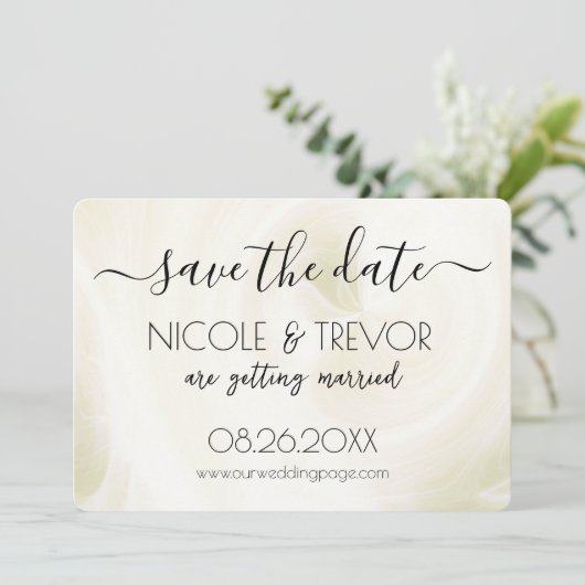 Creëer Your Own - Wit licht wervelt Save The Date (Staand voorkant)