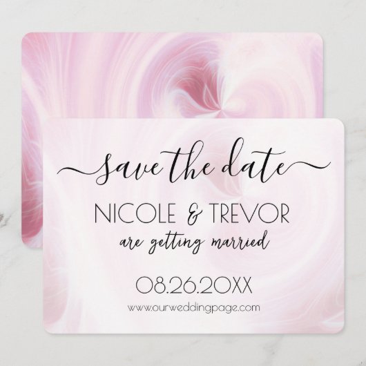 Creëer Your Own - Wit licht wervelt Save The Date (Voorkant / Achterkant)