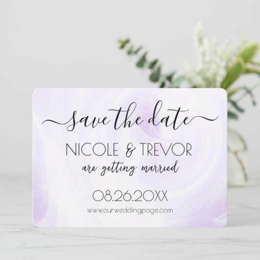 Creëer Your Own - Wit licht wervelt Save The Date (Staand voorkant)