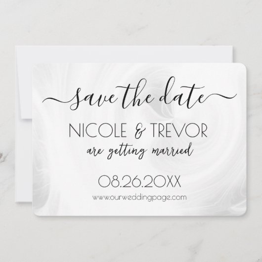 Creëer Your Own - Wit licht wervelt Save The Date (Voorkant)