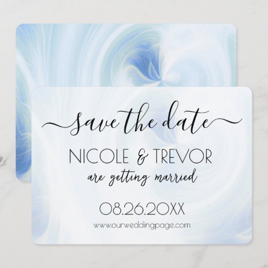 Creëer Your Own - Wit licht wervelt Save The Date (Voorkant / Achterkant)