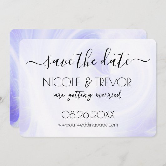 Creëer Your Own - Wit licht wervelt Save The Date (Voorkant / Achterkant)