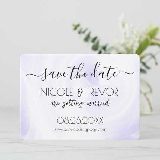 Creëer Your Own - Wit licht wervelt Save The Date (Staand voorkant)