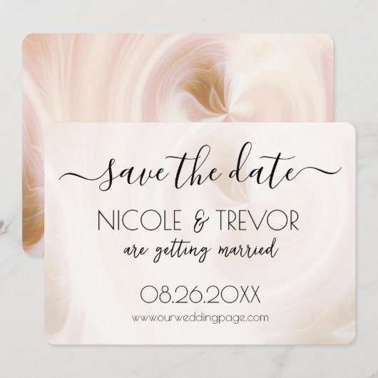 Creëer Your Own - Wit licht wervelt Save The Date (Voorkant / Achterkant)