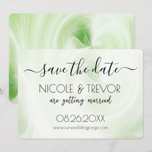 Creëer Your Own - Wit licht wervelt Save The Date (Voorkant / Achterkant)