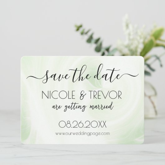 Creëer Your Own - Wit licht wervelt Save The Date (Staand voorkant)