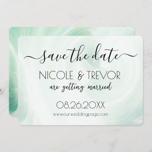 Creëer Your Own - Wit licht wervelt Save The Date (Voorkant / Achterkant)