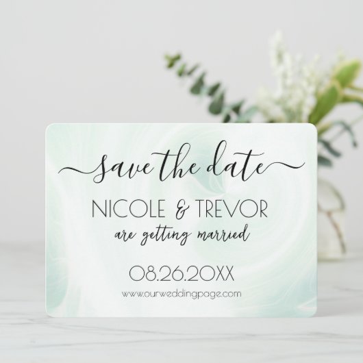 Creëer Your Own - Wit licht wervelt Save The Date (Staand voorkant)