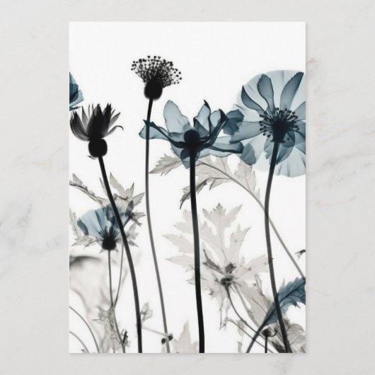 Creëer Your Own - Zwart & Blauw Röntgenbloemen Men Menu (Achterkant)