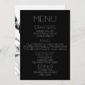 Creëer Your Own - Zwart & Blauw Röntgenbloemen Men Menu (Voorkant / Achterkant)