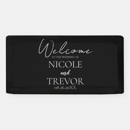 Creëer Your Own - Zwart Bruiloft Welkom Spandoek (Horizontaal)