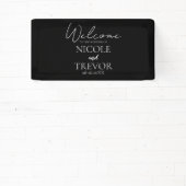 Creëer Your Own - Zwart Bruiloft Welkom Spandoek (Insitu)