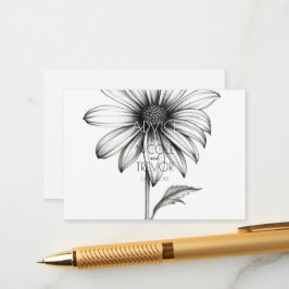 Creëer Your Own - Zwart & Wit Daisy Flower Advieskaart