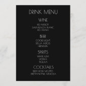 Creëer Your Own - Zwarte gespikkelde rug Drink Menu (Voorkant)