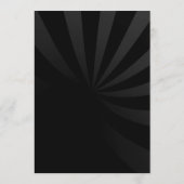 Creëer Your Own - Zwarte minimalistische Sunburst  Menu (Achterkant)