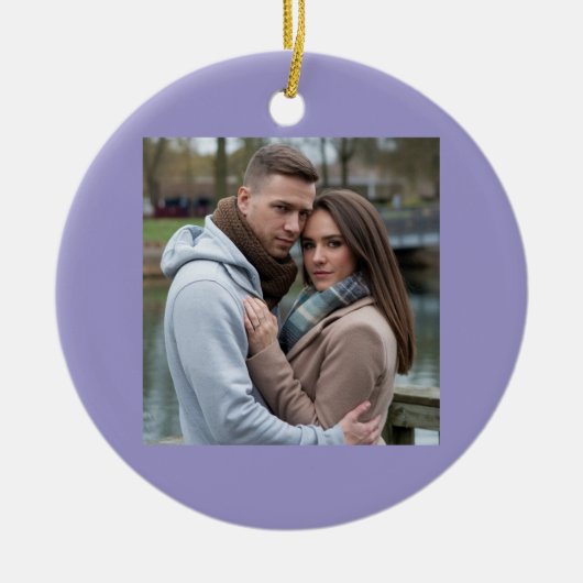 Creëer Your Perfect Couple Afbeelding Gepersonalis Keramisch Ornament (Voorkant)