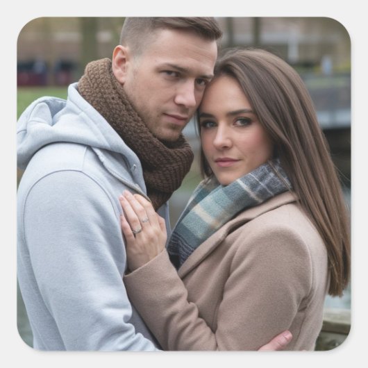 Creëer Your Perfect Couple Afbeelding Gepersonalis Vierkante Sticker (Voorkant)