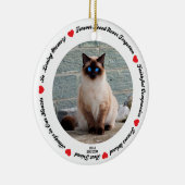 Creëer Your Pet Siamese Cat Memorial Keramisch Ornament (Rechts)