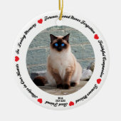 Creëer Your Pet Siamese Cat Memorial Keramisch Ornament (Voorkant)