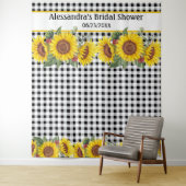 Creëer Your Photo Booth Backdrop Gingham Sunflower Wandkleed (In situ)