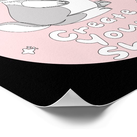 Creëer Your Shine Kawaii Funny Bunny Pink Poster (Hoek)