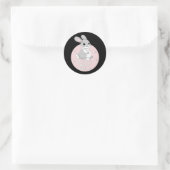 Creëer Your Shine Kawaii Funny Bunny Pink Ronde Sticker (Tas)