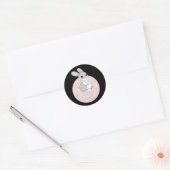 Creëer Your Shine Kawaii Funny Bunny Pink Ronde Sticker (Envelop)
