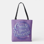 Creëer Your Universe - Kosmische typografie Kunst Tote Bag (Achterkant)