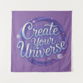 Creëer Your Universe - Kosmische typografie Kunst Wandkleed (Voorkant)