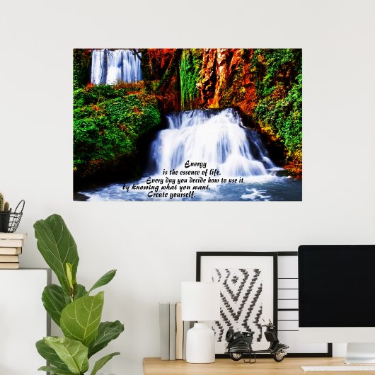 Creëer Yourself ~ Inspirerend Poster waterval (Thuiskantoor)
