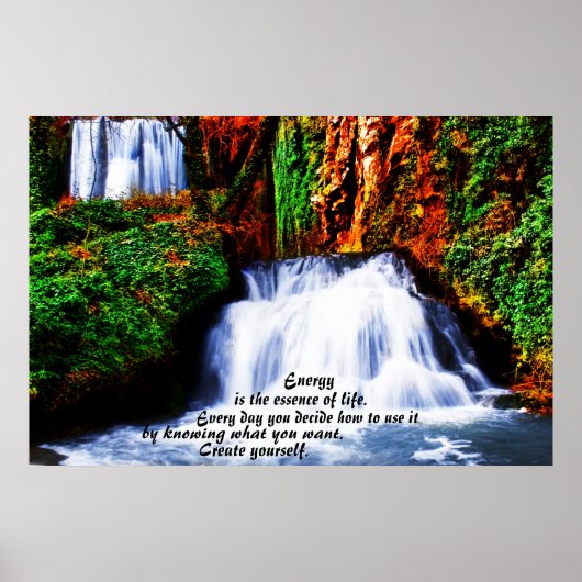 Creëer Yourself ~ Inspirerend Poster waterval (Voorkant)