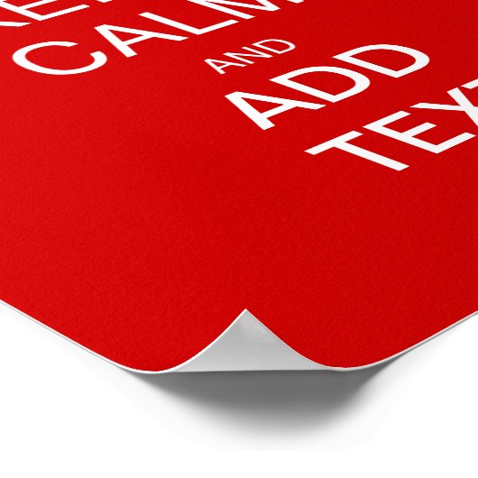 Creëer zelf houdt kalm accessoire, voeg tekst toe  poster (Hoek)