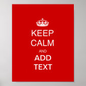 Creëer zelf houdt kalm accessoire, voeg tekst toe  poster (Voorkant)