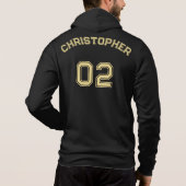 Creëer Zwart Goud Speler Naam Jersey Nummer Mannen Hoodie (Achterkant)