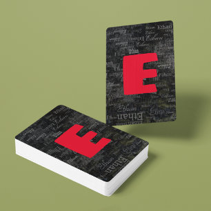 Creëer Zwart Speelkaarten met naam / initiaal