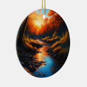 Creek Bank Sunrise Keramisch Ornament (Rechts)