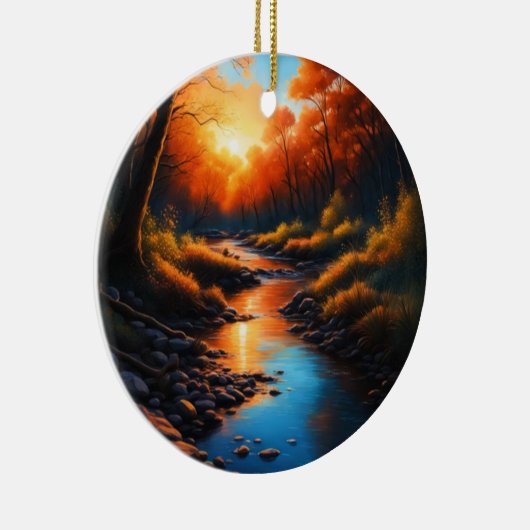 Creek Bank Sunrise Keramisch Ornament (Rechts)