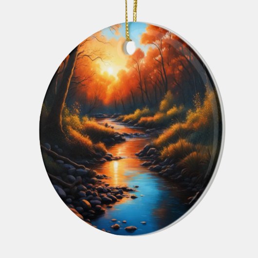 Creek Bank Sunrise Keramisch Ornament (Links)