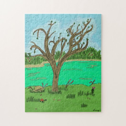 Creek met Tree Puzzle Legpuzzel (Verticaal)