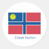 Creek Nation Vlag Ronde Sticker (Voorkant)
