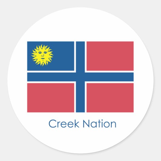 Creek Nation Vlag Ronde Sticker (Voorkant)