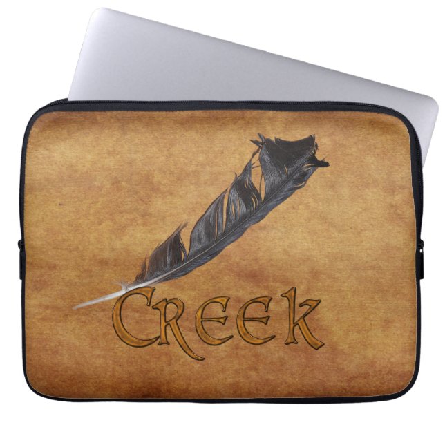 CREEK Native American Feather-laptophoes Laptop Sleeve (Voorkant)