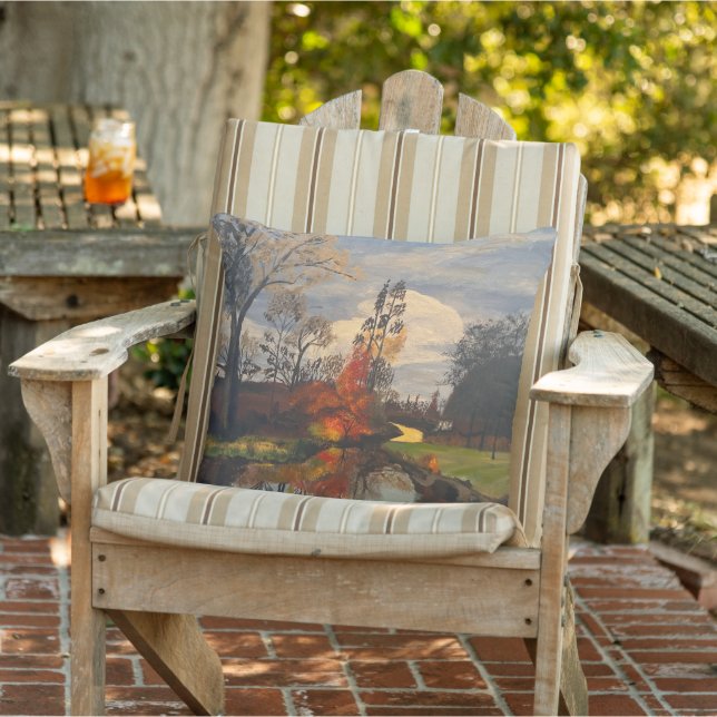 Creek Side in herfst, Origineel door Gary Poling Buitenkussen (Stoel)