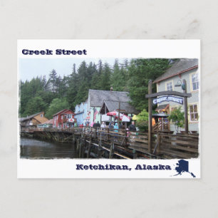 Creek Street in Ketchikan Alaska Travel Souvenir Briefkaart