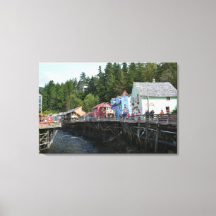 Creek Street in Ketchikan Canvas Afdruk