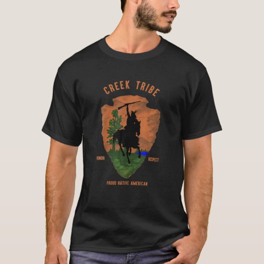 Creek Tribe Native American Indian  Arrow R T-shirt (Voorkant)