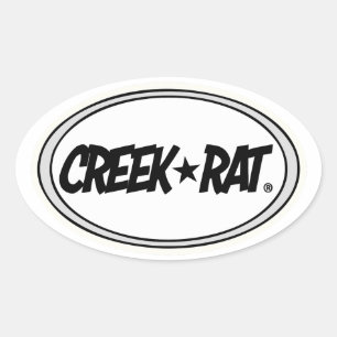 Creekrat Cartoon Studios Creek Rat Logo Decal Ovale Sticker